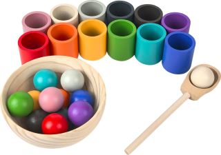 2Kids Toys Dúhové guličky a kalíšky 12 farieb (2)