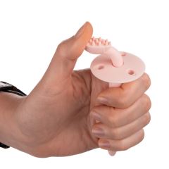 Canpol babies Silikónová zubná kefka /hryzátko s ochr. štítkom - ružový (2)