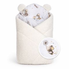 Beránková zavinovačka bavlna/beránok, boucle - Malá myška, smotana Beránková zavinovačka bavlna/beránok, boucle - Malá myška, smotana