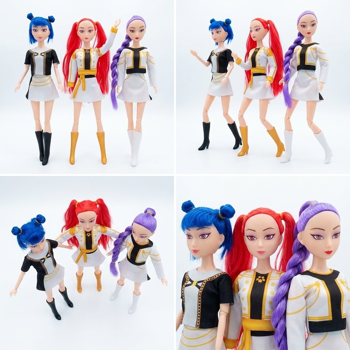 Súprava figúrok Demon Hunters K-pop Spievajúce Glamour 3ks 30 cm