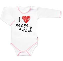 Body dlhý rukáv Baby Nellys, I love mom &amp; dad, veľ. 86