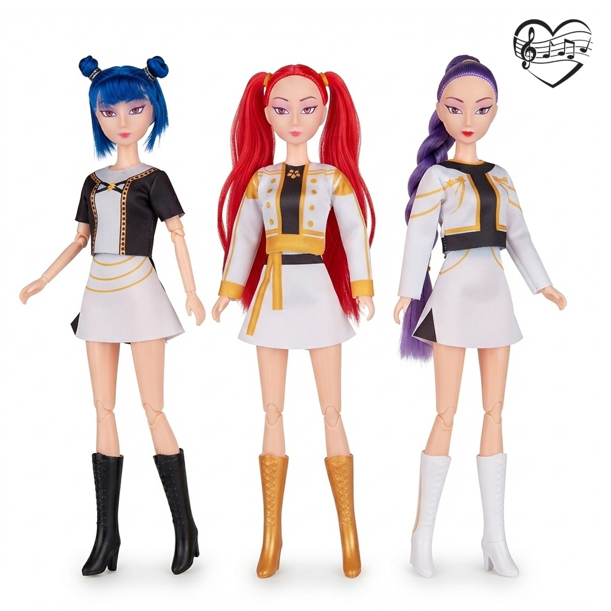 Súprava figúrok Demon Hunters K-pop Spievajúce Glamour 3ks 30 cm