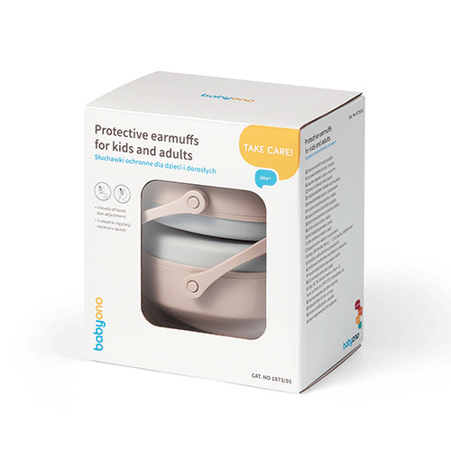 Chrániče sluchu pre deti, dospelé redukcia hluku až 31 dB, nastaviteľné - béžové