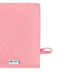 Detská umývacia rukavica XL Akuku – 100 % bavlna, 15×20 cm, od narodenia, ružová (2)