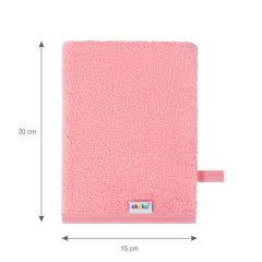 Detská umývacia rukavica XL Akuku – 100 % bavlna, 15×20 cm, od narodenia, ružová (4)