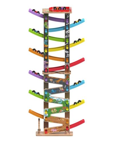 Veľká drevená pretekárska dráha 12 ramp – 36 dielov, 2Kids Toys, 18m+