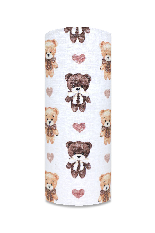Tetrová plienka 70×80 cm Basic, 100% bavlna, Teddy Love, béžová - 1ks