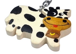 2Kids Toys Drevená kľúčenka veľká Krava (2)