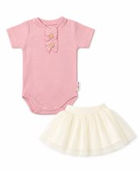 2D sada - body s krátkym rukávom Boho + tutu suknička cream (2)