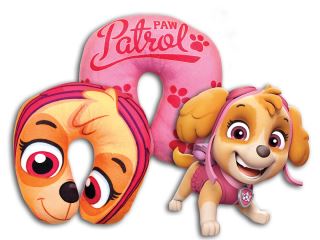 Detský cestovný vankúšik Paw Patrol do auta – opierka hlavy, ružová (1)
