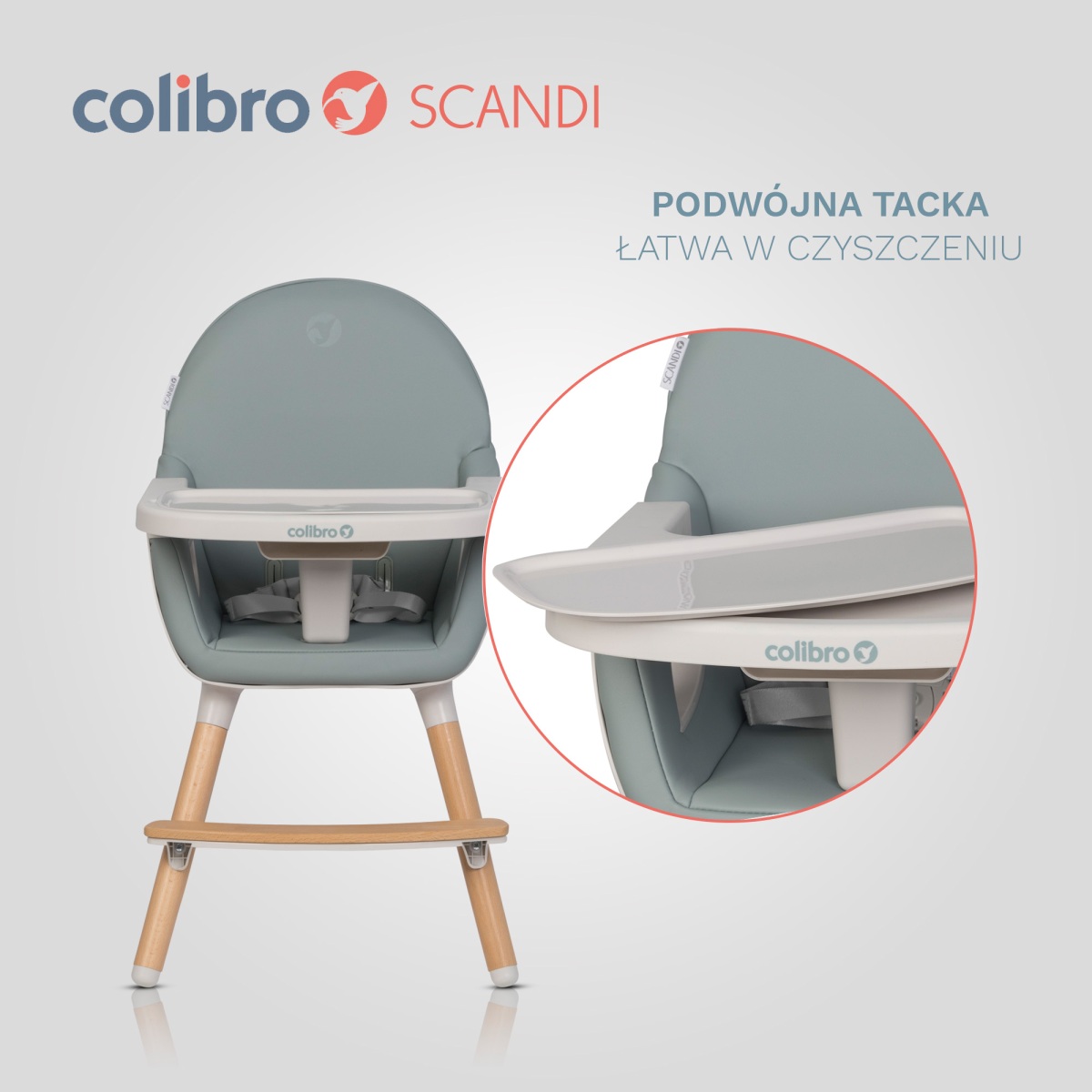 Jedálenská stolička pre deti 3v1 Scandi Agava– Colibro