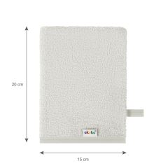 Detská umývacia rukavica XL Akuku – 100 % bavlna, 15×20 cm, od narodenia, sivá (4)