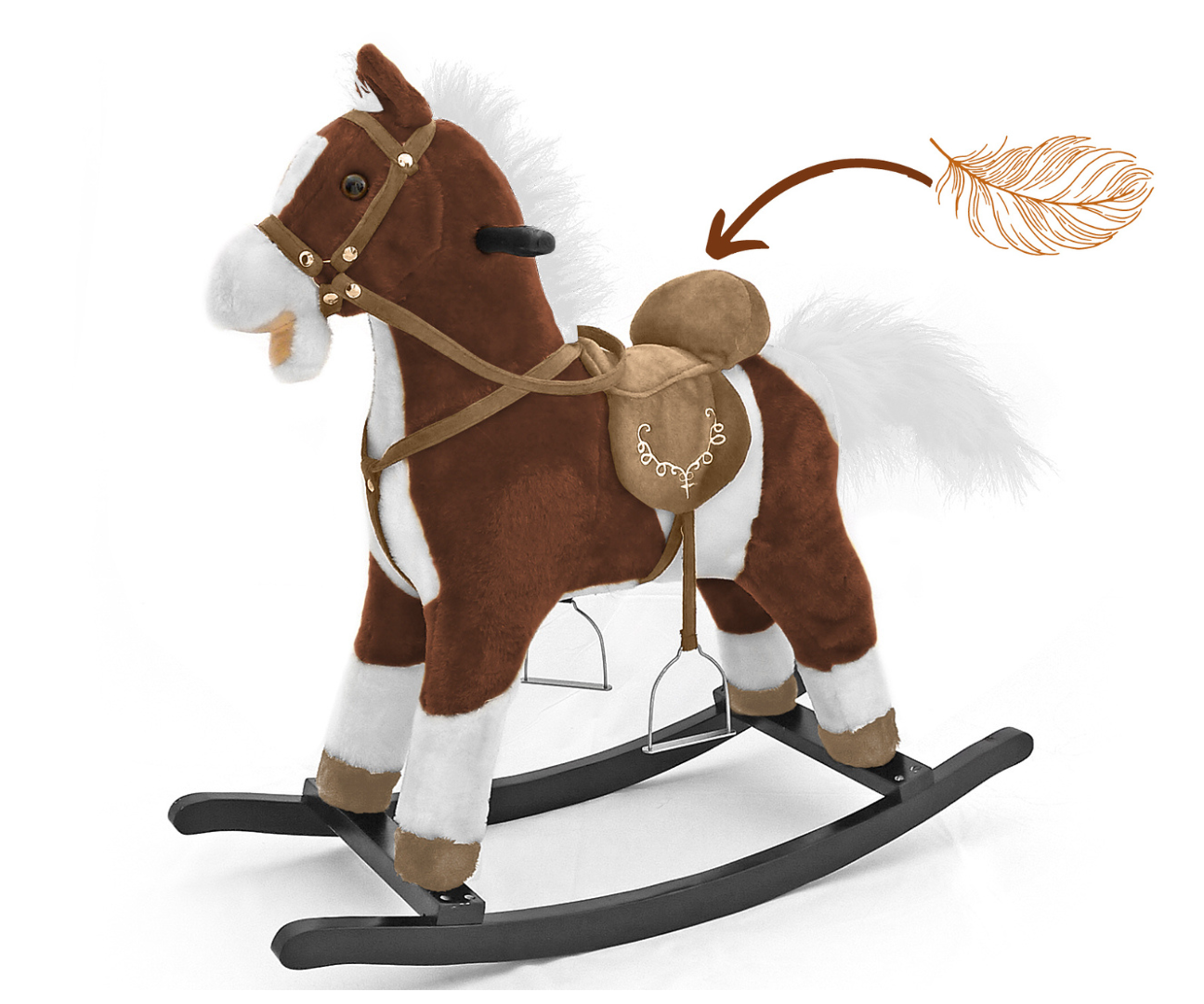 Hojdací koník Mustang Dark Brown – Milly Mally