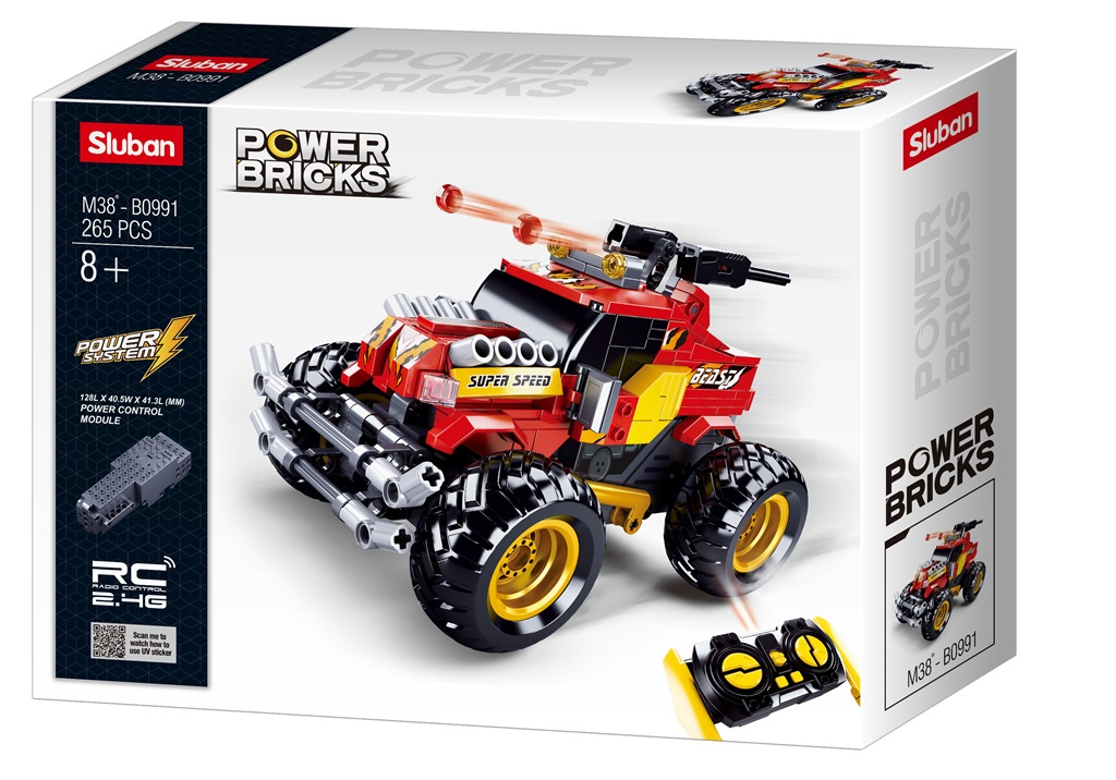 Sluban Power Bricks M38-B0991 RC Červený Off Road na diaľkové ovládanie