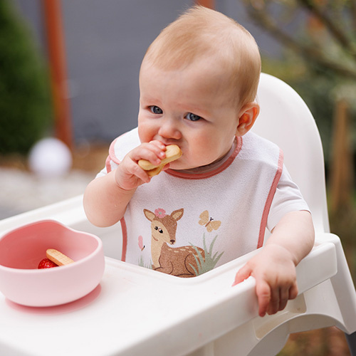 Froté podbradník s podšívkou, nepremokavý, ružový, BabyOno
