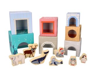 Adam Toys Skladacia pyramída s drevenými zvieratkami, Antarktída (4)