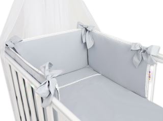 Baby Nellys Luxusní 3-dielna sada Mantinel s obliečkami Royal Baby - sivý Baby Nellys Luxusní 3-dielna sada Mantinel s obliečkami Royal Baby - sivý