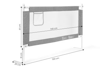 Bezpečnostná zábrana na posteľ pre deti, ochranná bočnica proti pádu 150 cm (9)
