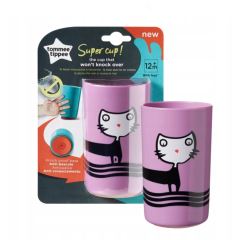 Tommee Tippee Stabilné hrnček Super Cup 300 ml 12m + Mačička, fialový (1)