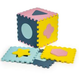 ECO TOYS Detské penové puzzle 121,5x121,5cm, hracia deka, podložka na zem Tvary, 37 dielov (2)