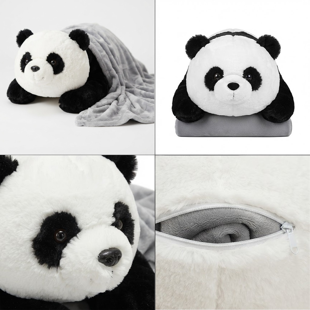 Maxi plyšová panda s dekou Big buddy 45cm 2v1