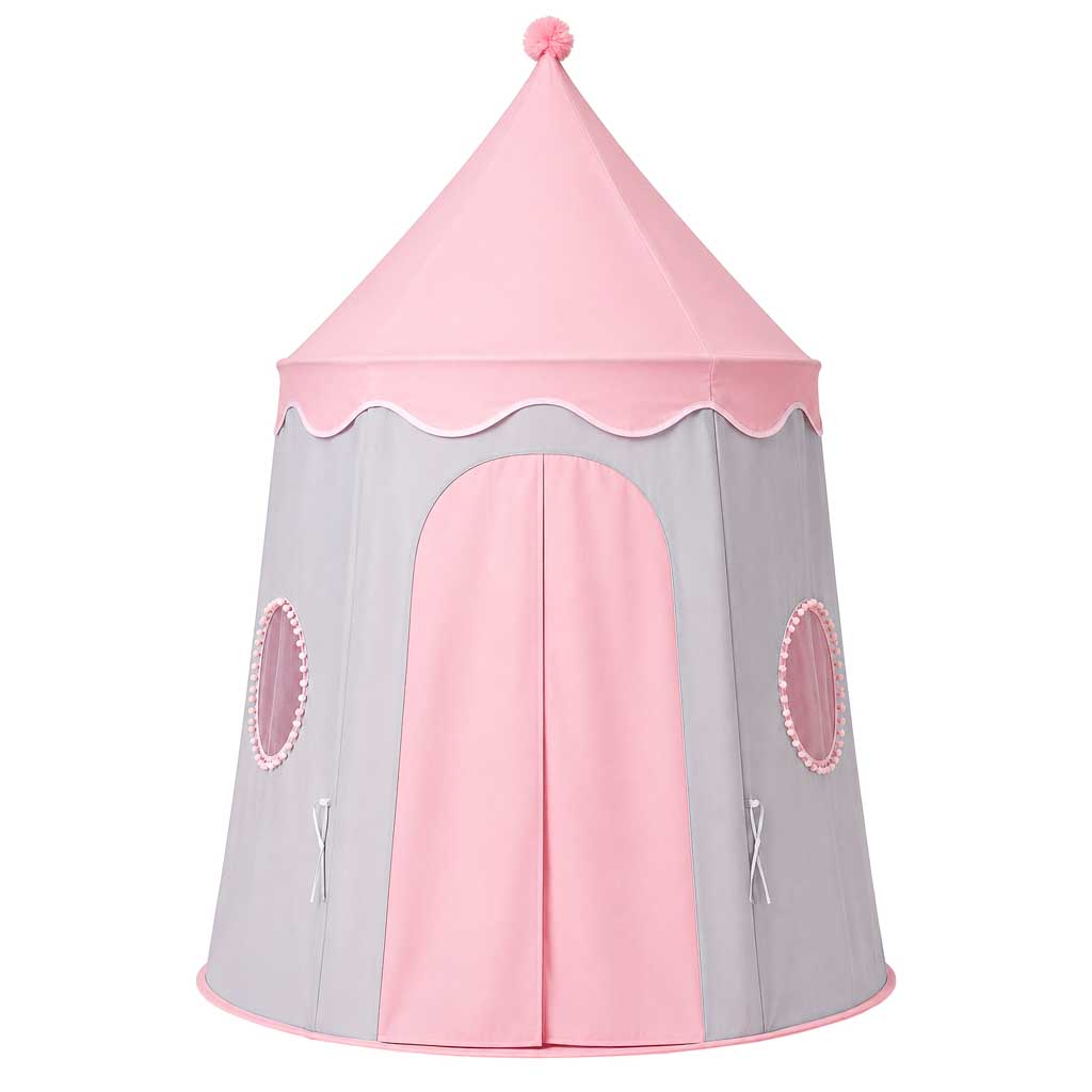 Detský stan Zámok skladací sivo-ružový, tipi