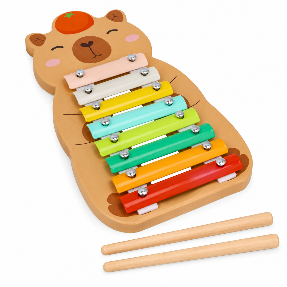 Drevené cimbalky Kapybara Adam Toys – detský hudobný nástroj s 8 tónmi, 18m+