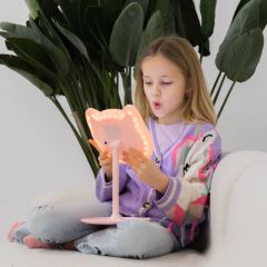 Kozmetické zrkadlo s ľad podsvietením, Pink Cat (5)