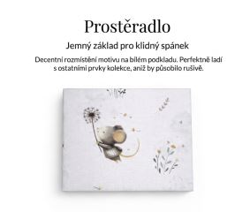 Baby Nellys Detské bavlnené prestieradlo do postieľky, Plameniak - slivkový