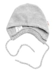 Pletená čepička na zavazování bonetka Boy, Hand Made Baby Nellys, šedá