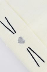 Detská zimná čiapka Mačička - ecru, veľ. 46 - 50 cm (1)