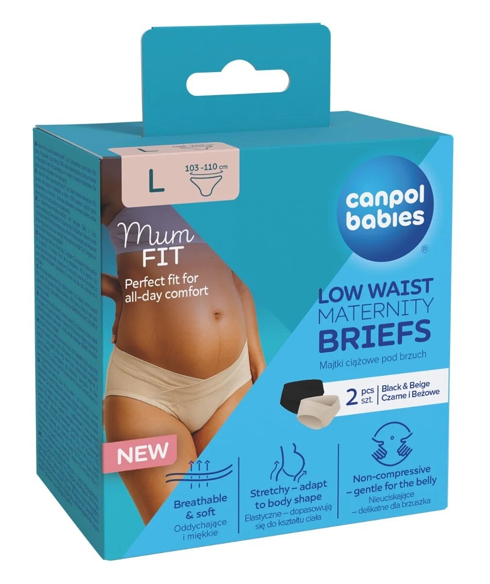 Nohavičky pre tehotné Canpol babies MumFit pohodlné 2 ks, čierne, béžové - L