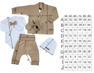 Bavlnená sada, body, nohavice, motýlik a čiapka Elegant Boy 5D, béžová/biela (4)