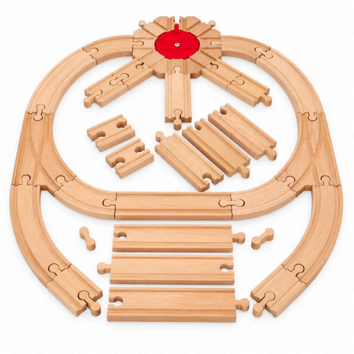 Drevená súprava koľajníc, 37 dielov – Adam Toys