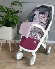 Baby Nellys 2-dielna súprava do kočíka Vafel + bavlna PREMIUM, Kvety - retro (1)