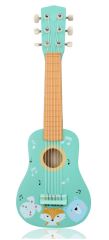 Drevená detská gitara Lesné zvieratká – mätová Drevená detská gitara Lesné zvieratká – mätová