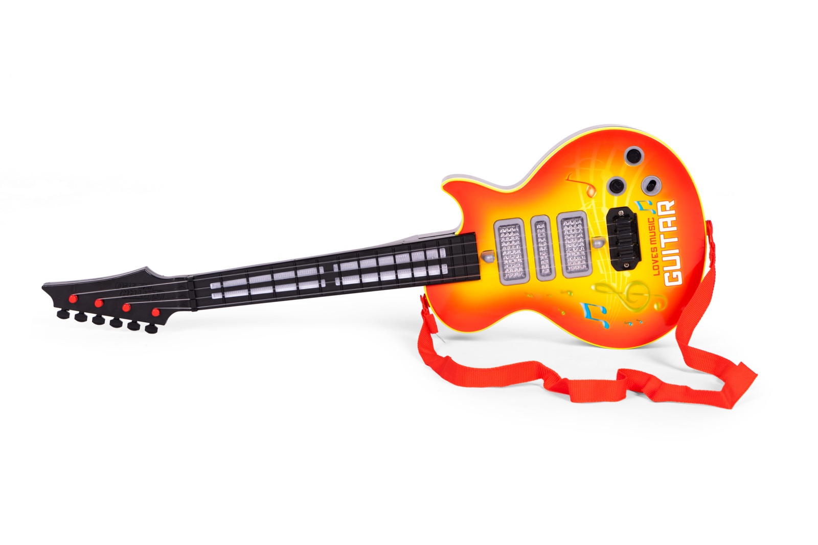 Detská rocková gitara s výučbou hry na gitare, s infračerveným senzorom a melódiami