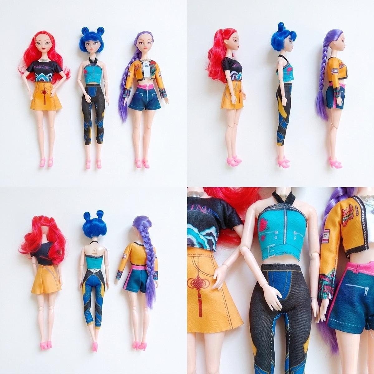 Sada figúrok Demon Hunters K-pop s doplnkami 3ks 30cm