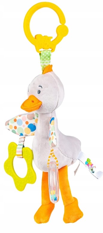 Závesná hračka do kočíka, 24cm - Kačička, šedá