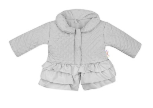 Baby Nellys Kojenecká přechodová bundička  s volánky, šedá