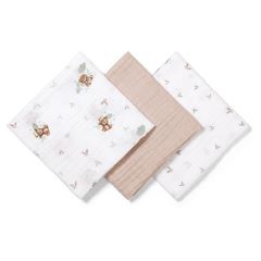 Mušelínové plienky BabyOno, Super Soft béžové, 100% bavlna, 3 ks x 70x70 cm, Medvedík II (1)