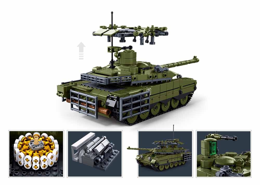 Sluban Model Bricks M38-B1377 Tank T-90M-S v mierke 1:35