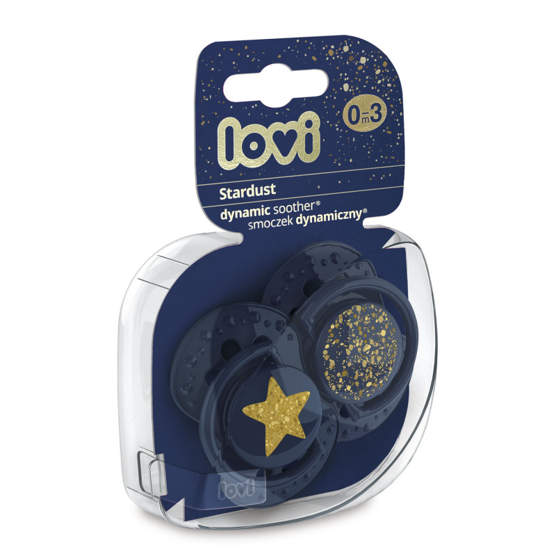 Cumlík LOVI Stardust dynamický 0-3m, 2 ks, modrý