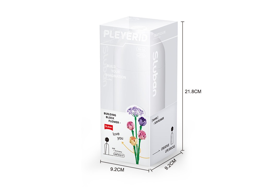 Sluban Flowers M38-B1101-17 Pivonky vo váze