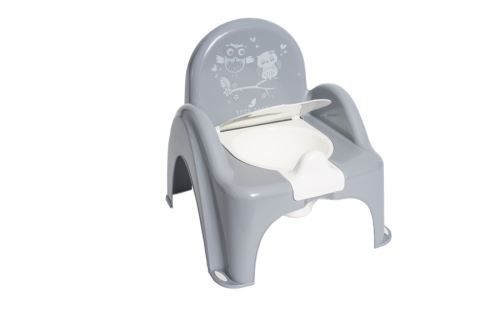 Detský nočník pre deti s vyberateľnou nádobou, ergonomický - Sovičky v šedé