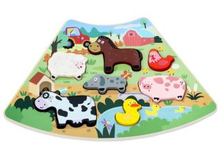 Drevené puzzle Veselá farma prepojiteľné, 7 dielkov Drevené puzzle Veselá farma prepojiteľné, 7 dielkov