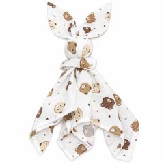 Mušelínová plienka, maznáčik, prítulníček Baby Nellys Bunny, Medvedíkovia, modré, ecru Mušelínová plienka, maznáčik, prítulníček Baby Nellys Bunny, Medvedíkovia, modré, ecru