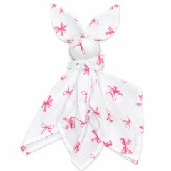 Mušelínová plienka, maznáčik, prítulníček Baby Nellys Bunny, Mašličky, ružová, ecru Mušelínová plienka, maznáčik, prítulníček Baby Nellys Bunny, Mašličky, ružová, ecru