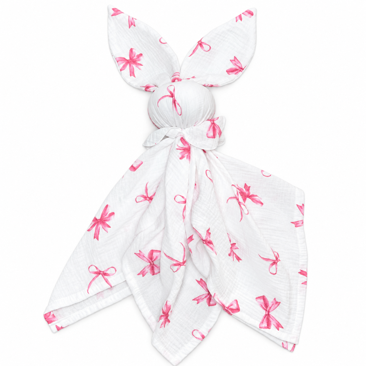 Mušelínová plienka, maznáčik, prítulníček Baby Nellys Bunny, Mašličky, ružová, ecru