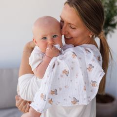 Mušelínové plienky BabyOno, Super Soft béžové, 100% bavlna, 3 ks x 70x70 cm, Medvedík I (4)
